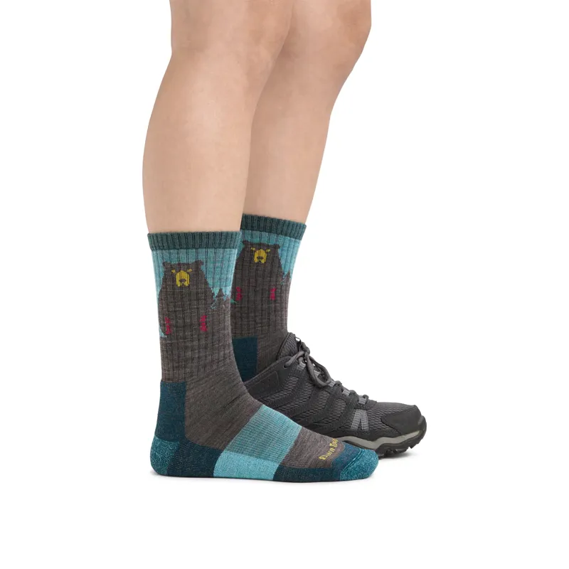 Darn Tough Bear Town Micro Crew Lightweight Hiking Socks Womens Aqua-3